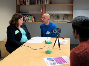Person with MS interviewing expert in field